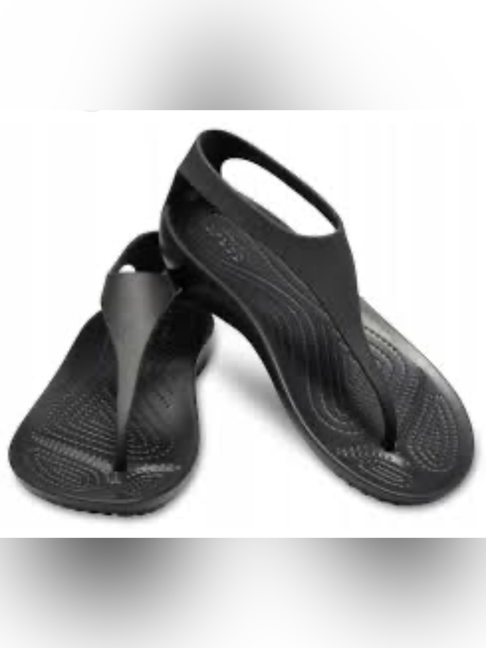 Crocs Sexi Serena Flip Sandals Women’s 10 Black T-Strap Thong Slingback